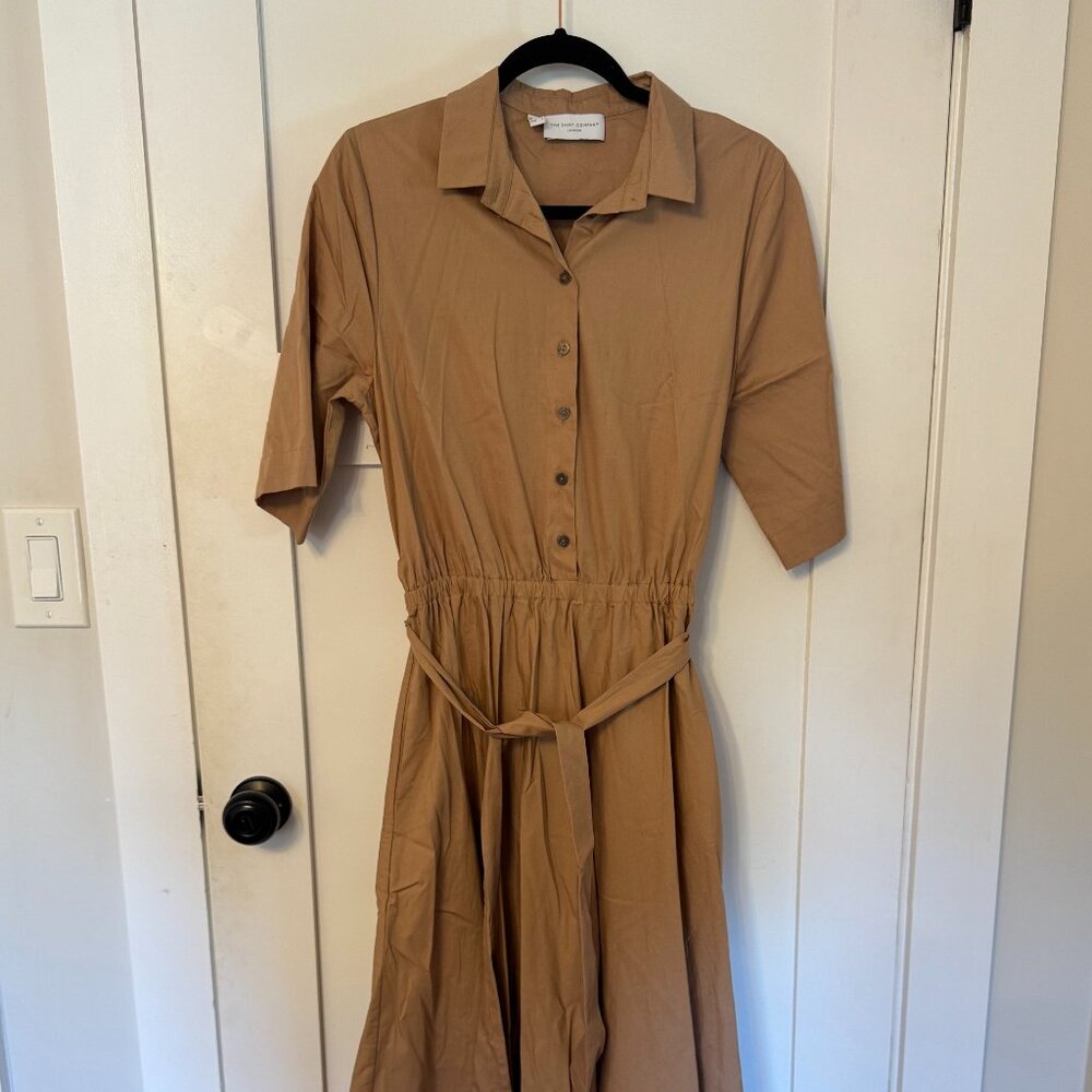 Brown button down dress